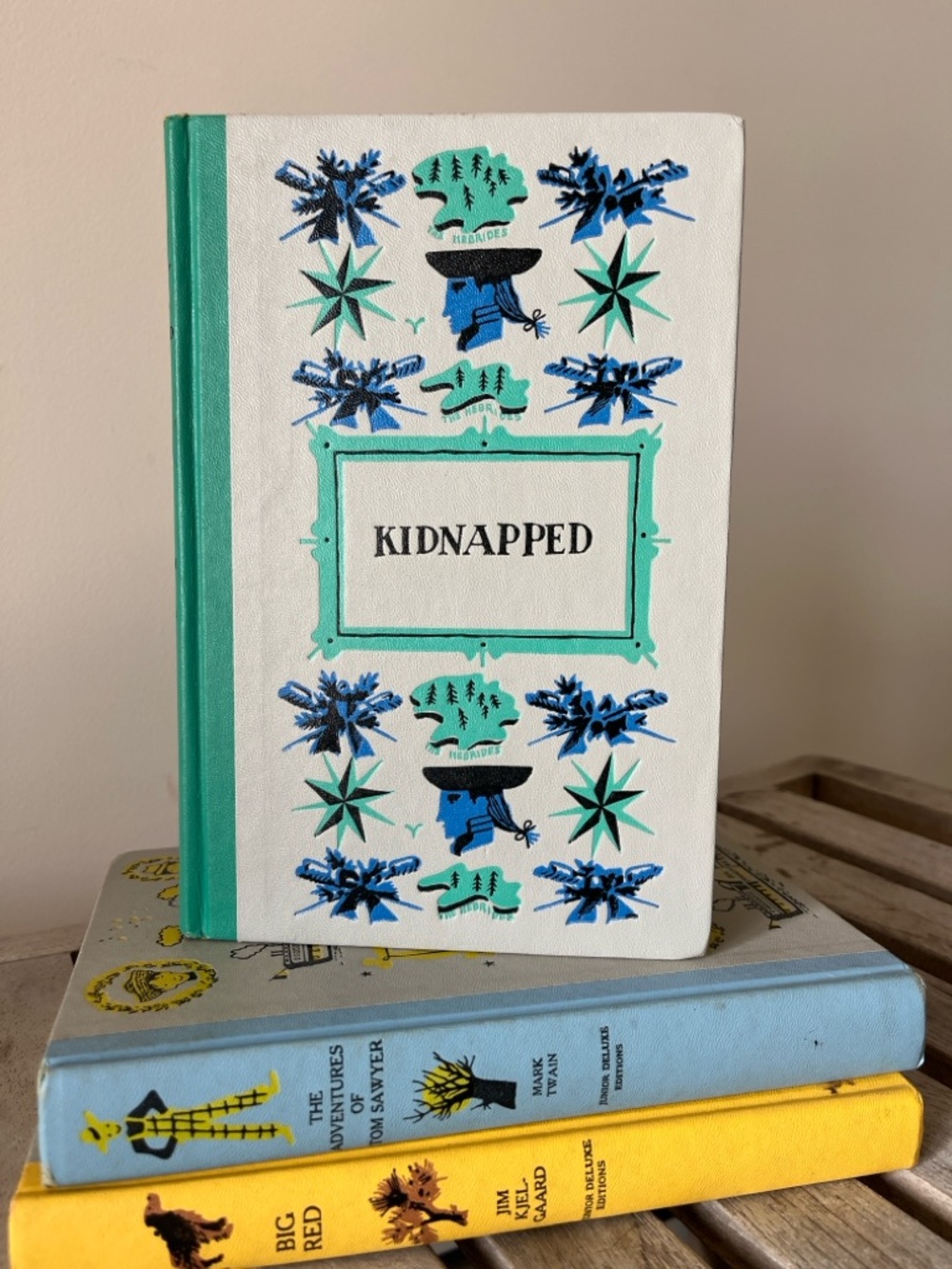 Vintage Kidnapped Hardcover | Robert Louis Stevenson Illustrated Junior Deluxe